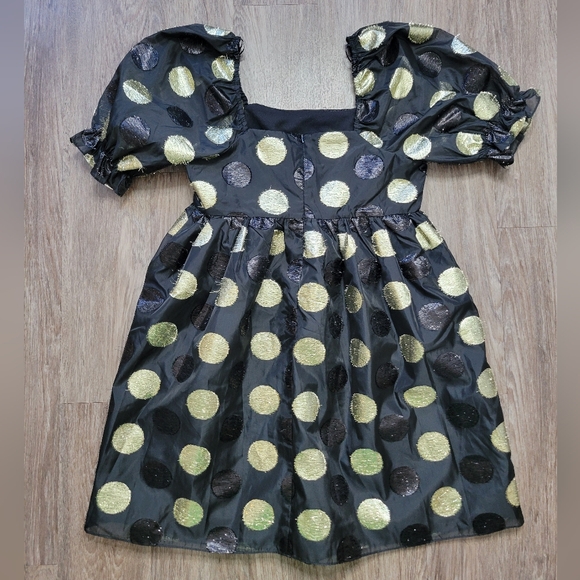 NWT English Factory Metallic Polka Dot Organza Puff Sleeve Mini Dress Party MD - Picture 5 of 16
